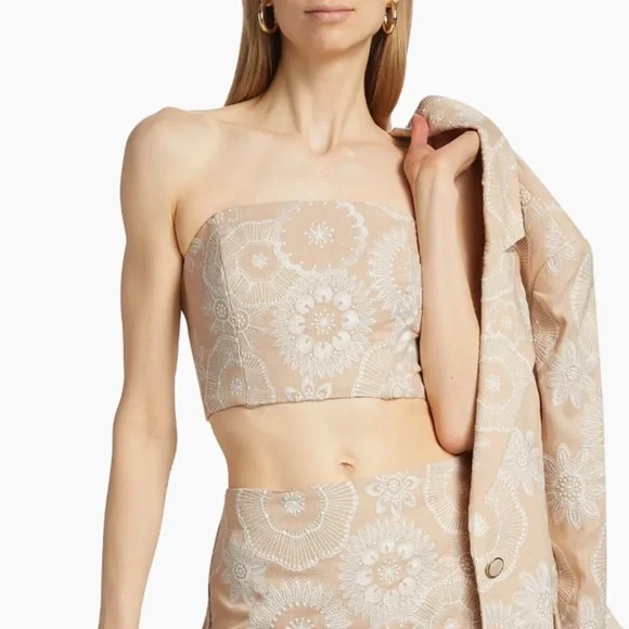 Milly | Tops | Milly Embroidered Crop Top | Poshmark